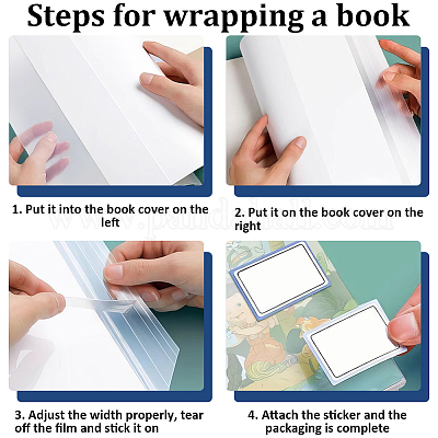 10Pcs Plastic Book Covers&nbsp;OFST-WH20816-004C-1
