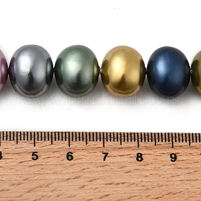シェルパールビーズ連売り  ポテト  ミックスカラー  12.5~13x15~15.5x12~12.5mm  穴：0.9mm  約31個/連  15.71インチ（39.9cm）&nbsp;BSHE-F013-01I-1