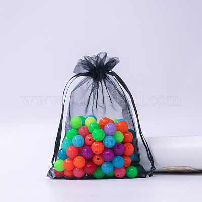 Rectangle Organza Drawstring Bags&nbsp;CON-PW0001-054B-08-1