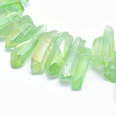 Electroplated Natural Quartz Crystal Beads Strands&nbsp;G-P368-05D-1