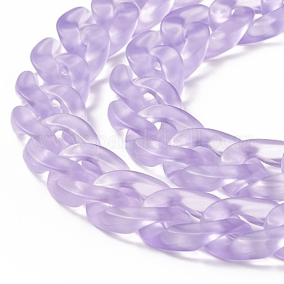 Transparent Acrylic Handmade Curb Chain&nbsp;AJEW-JB00544-10-1
