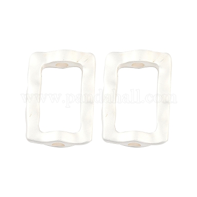 合金ビーズ  長方形  マットシルバーカラー  22x15x4.5mm  穴：3mm  16x9mm内径&nbsp;FIND-B038-21A-MS-1