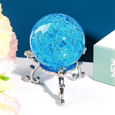 割れたガラスの水晶玉のディスプレイ装飾 風水家の装飾 ディープ