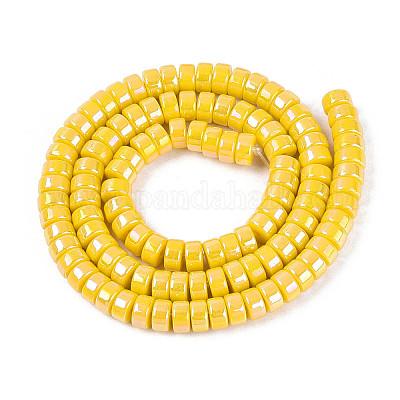 AB Color Plated Opaque Glass Beads Strands&nbsp;GLAA-T026-3x6mm-P13-1