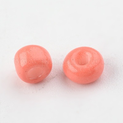 焼付塗装ガラスシードビーズ  ライトコーラル  12/0  1.5~2mm  穴：0.5~1mm  約30000個/袋&nbsp;SEED-S001-K16-1