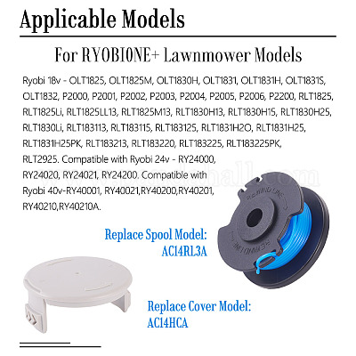 3Pcs AC14RL3A String Trimmer Replacement Spool Line with Cap For Ryobi One+ 24V&nbsp;FIND-TAC0011-128B-1