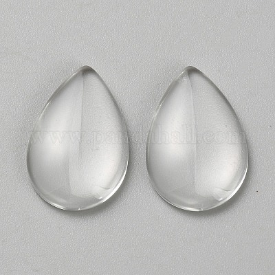 ガラスカボション  ティアドロップ  透明  30x19.8x5.5mm&nbsp;LS-GLAA-WH0038-50-1