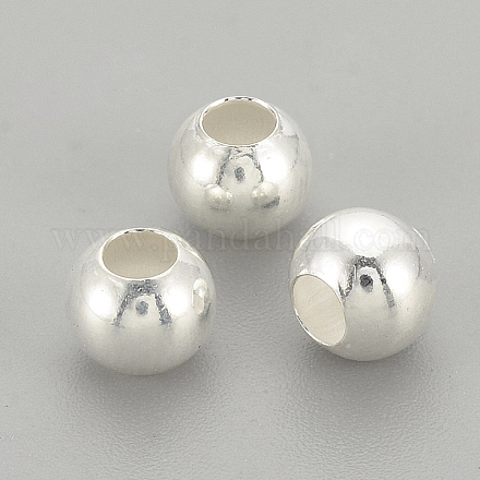 925スターリングシルバービーズ ラウンド 銀 6x5.5mm 穴:2mm STER-S002-12-6mm-1