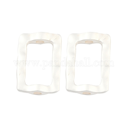 合金ビーズ  長方形  マットシルバーカラー  22x15x4.5mm  穴：3mm  16x9mm内径&nbsp;FIND-B038-21A-MS-1