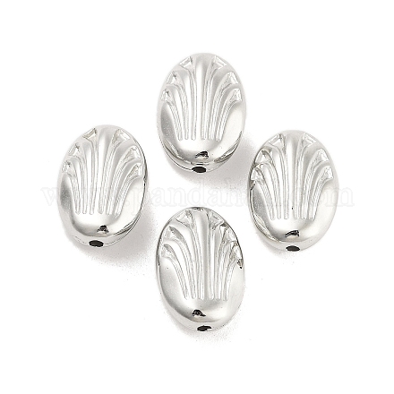 CCBプラスチックビーズ  オーバル  プラチナ  17x12x6mm  穴：1.6mm  約769個/500g&nbsp;CCB-S164-19P-1