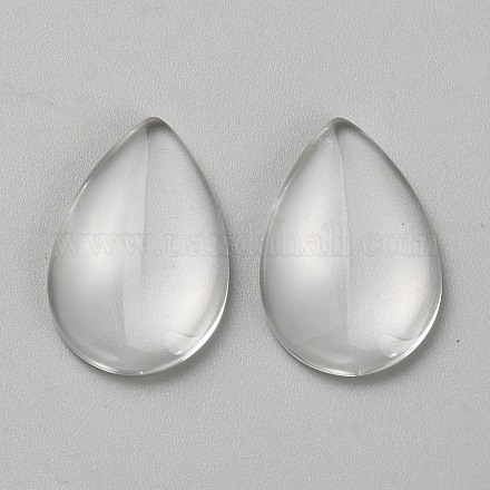 ガラスカボション  ティアドロップ  透明  30x19.8x5.5mm&nbsp;LS-GLAA-WH0038-50-1