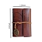PU Leather Cover Binder Notebooks, Travel Journal, with String, Leaf Pendants & Kraft Paper, Rectangle, Coconut Brown, 145x110mm