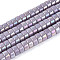 AB Color Plated Opaque Glass Beads Strands, Flat Round, Thistle, 6~6.5x3mm, Hole: 1~1.2mm, about 111~119pcs/strand, 14.17~15.16''(36~38.5cm)