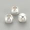 925 Sterling Silver Beads, Round, Silver, 6x5.5mm, Hole: 2mm