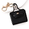 Portable PU Leather Bag Keychain, Black, 60x50mm