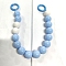 Plastic Round Beaded Bag Handles, with Alloy Spring Gate Ring, for Bag Replacement Accessories, Sky Blue, 30.9cm