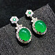 Natural Chalcedony Oval Dangle Stud Earrings&nbsp;G-S001-07P-1