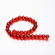 ガラスラウンドビーズ連売り  レッド  6mm  穴：1mm  約50個/連  11インチ&nbsp;GLAA-I028-6mm-06-2
