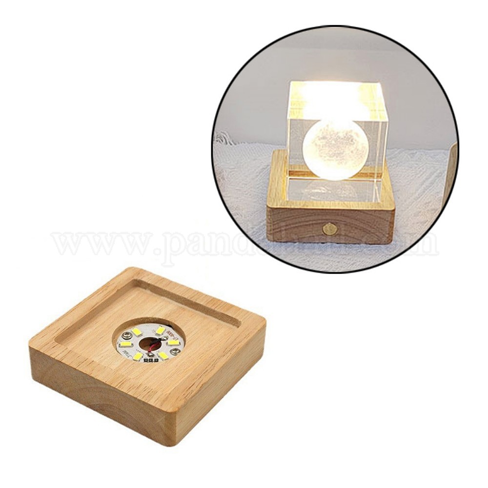 Wholesale Square Solid Wood Base for Crystal Stones - Pandahall.com